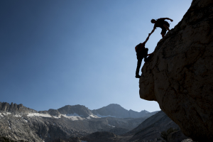 climbing rocks